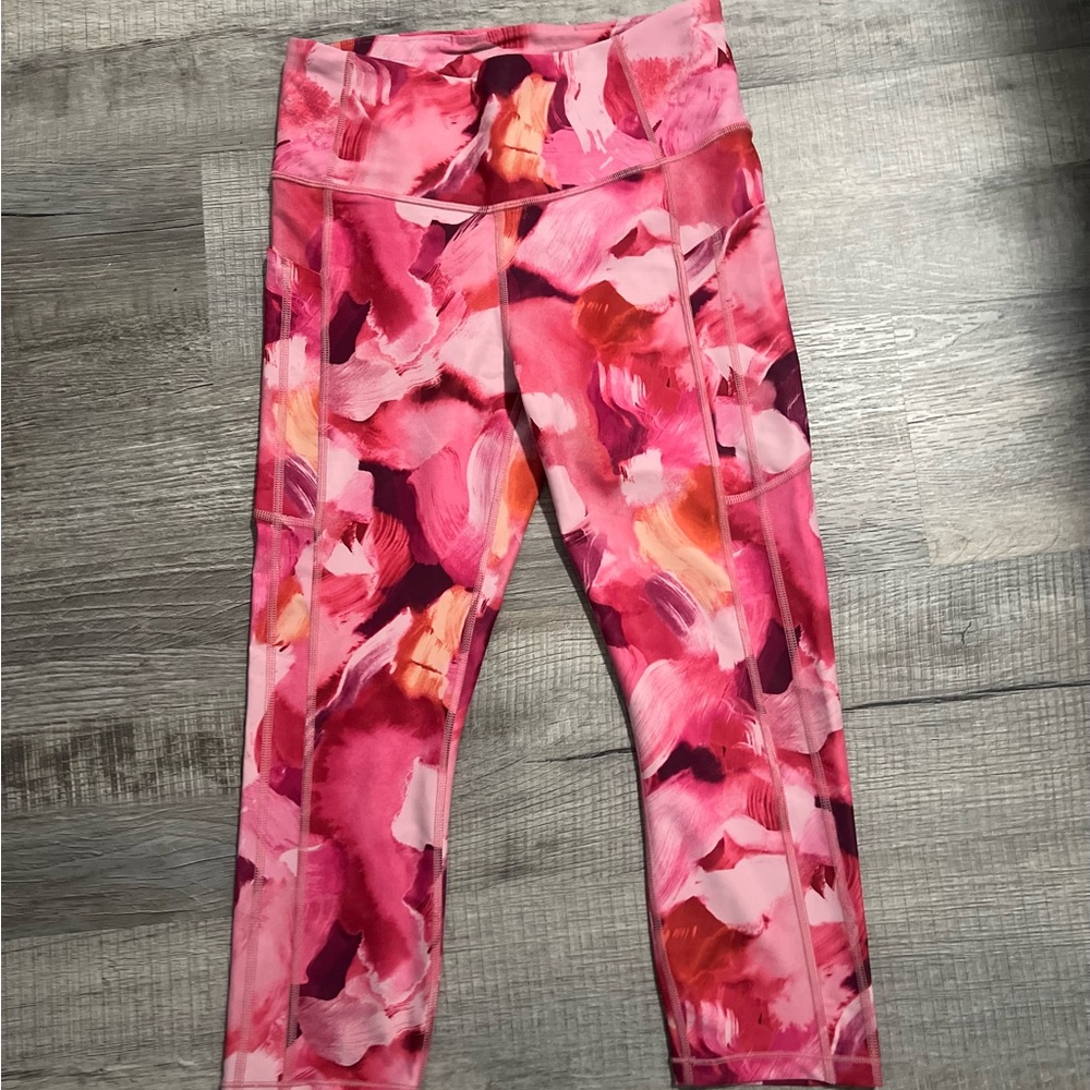 Athleta Vibrant Pink and Orange Ultimate Stash II leggings
